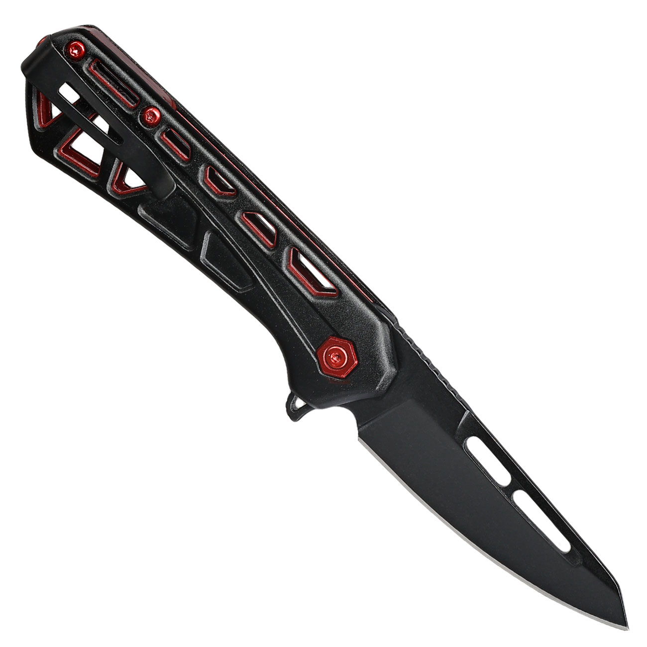 Buck Einhandmesser 813 Mini Trace OPS schwarz/rot inkl. Grtelclip Bild 1