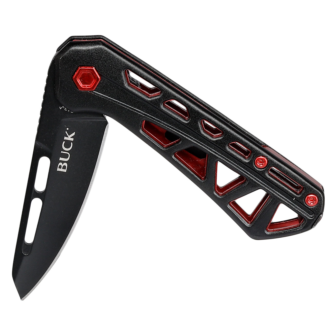 Buck Einhandmesser 813 Mini Trace OPS schwarz/rot inkl. Grtelclip Bild 3