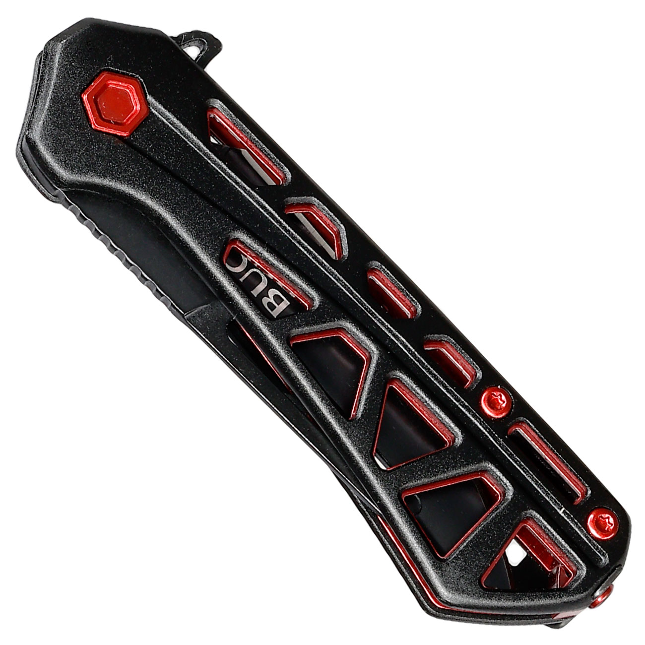 Buck Einhandmesser 813 Mini Trace OPS schwarz/rot inkl. Grtelclip Bild 4