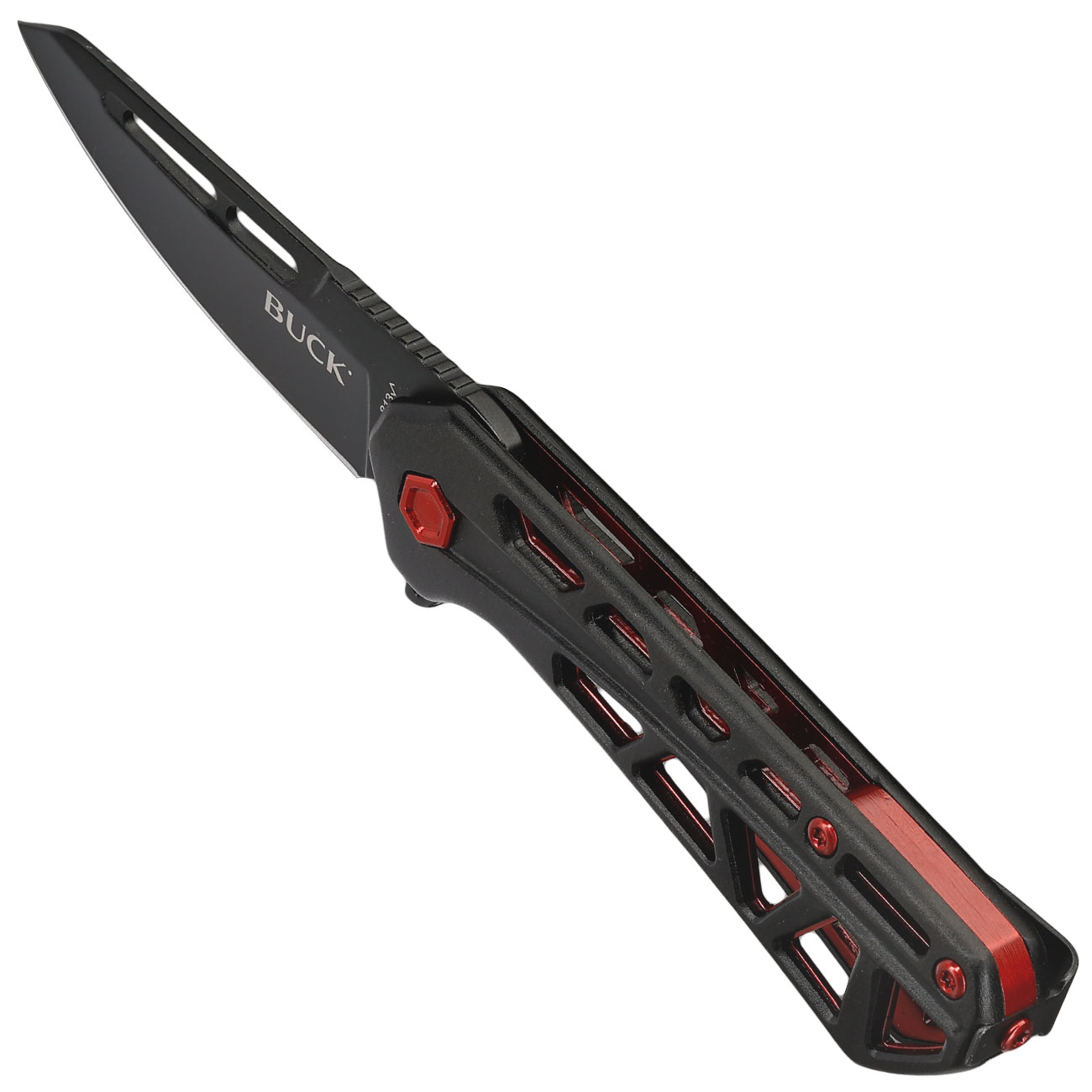 Buck Einhandmesser 813 Mini Trace OPS schwarz/rot inkl. Grtelclip Bild 6