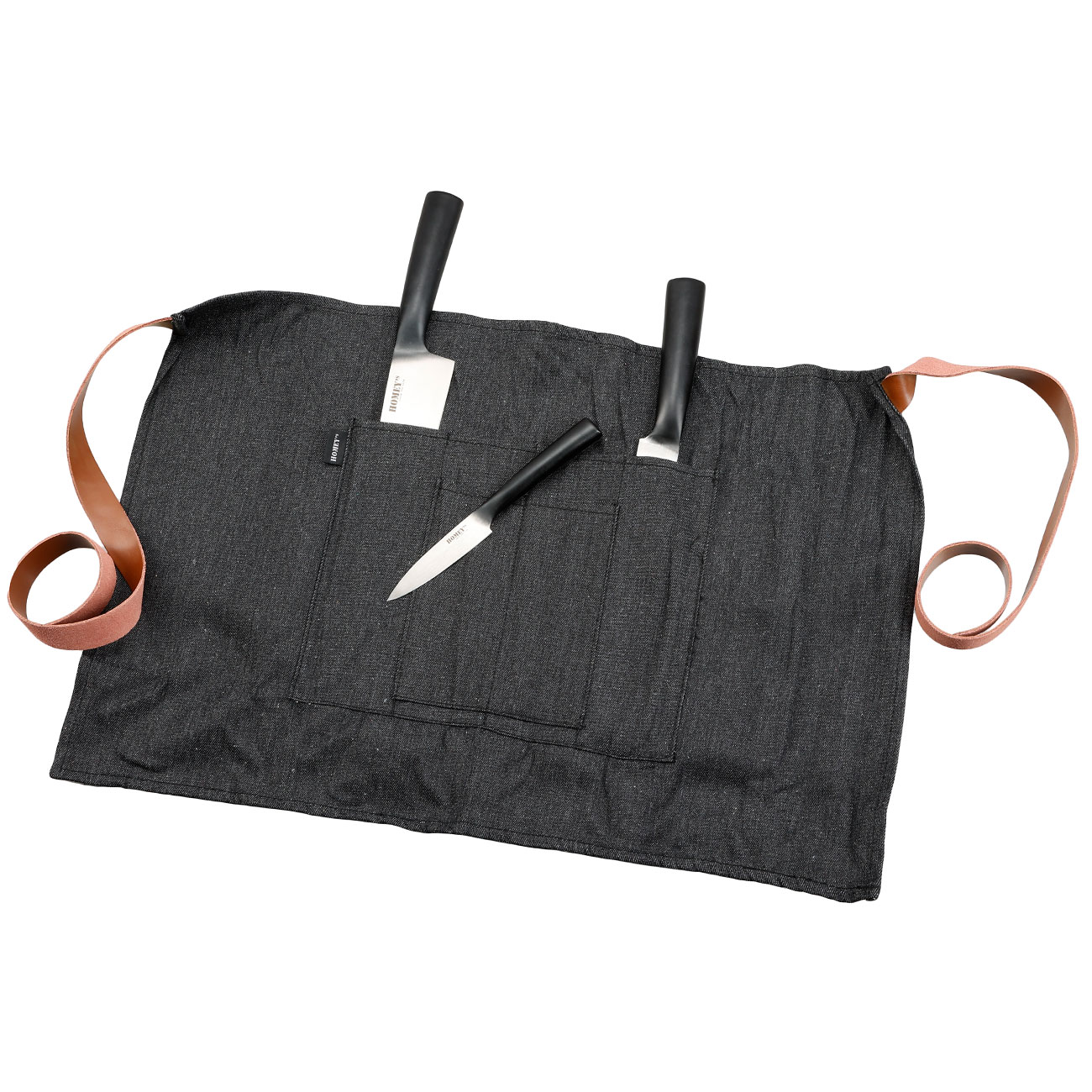 Homeys Geschenkset Grilla Barbecue inkl. 3 Messer, Schrze, Grillmatte & Aufbewahrungsdose