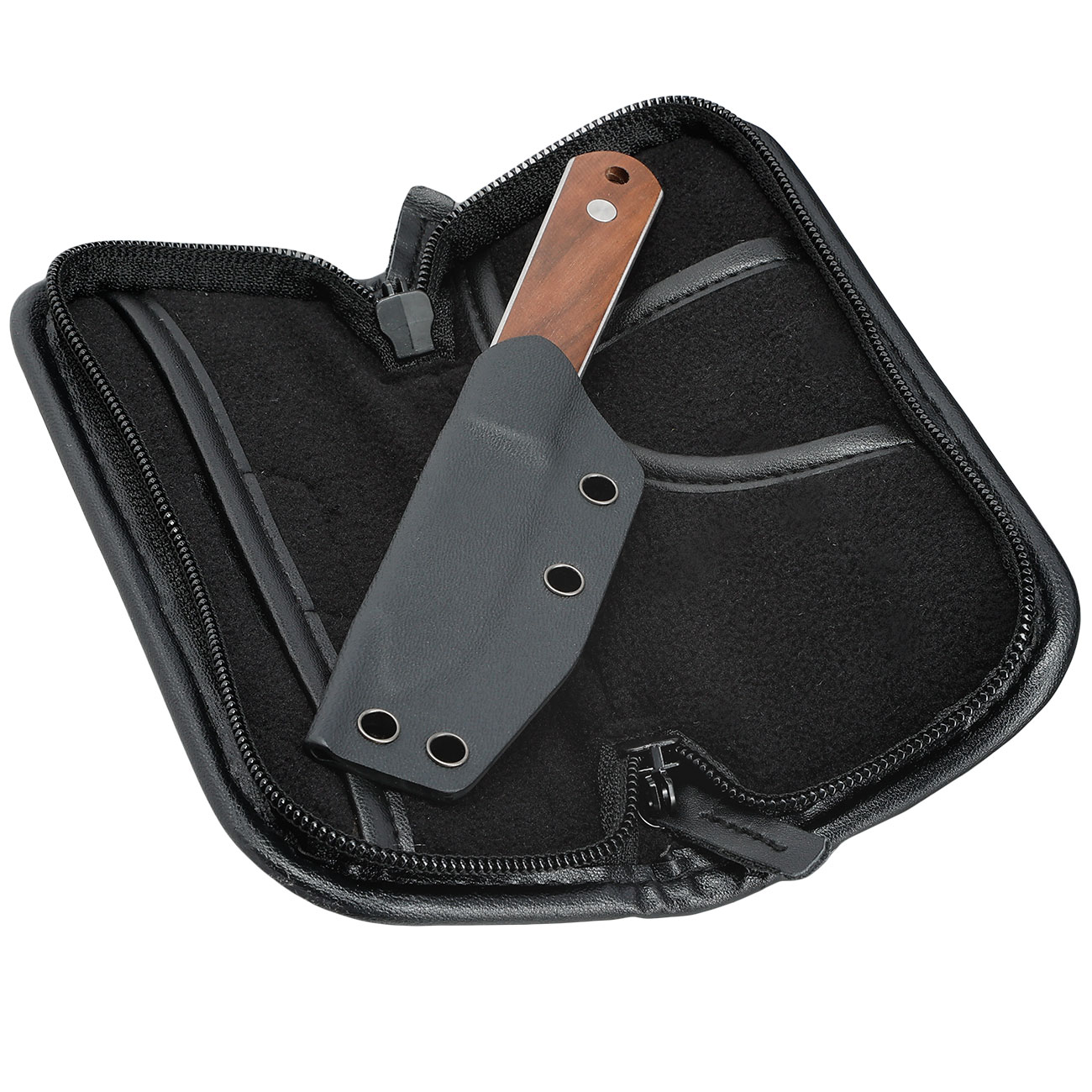 Bker Neck Knife BFF Packlite Walnuss silber/braun inkl. Kydexscheide, Kugelkette & Etui Bild 3