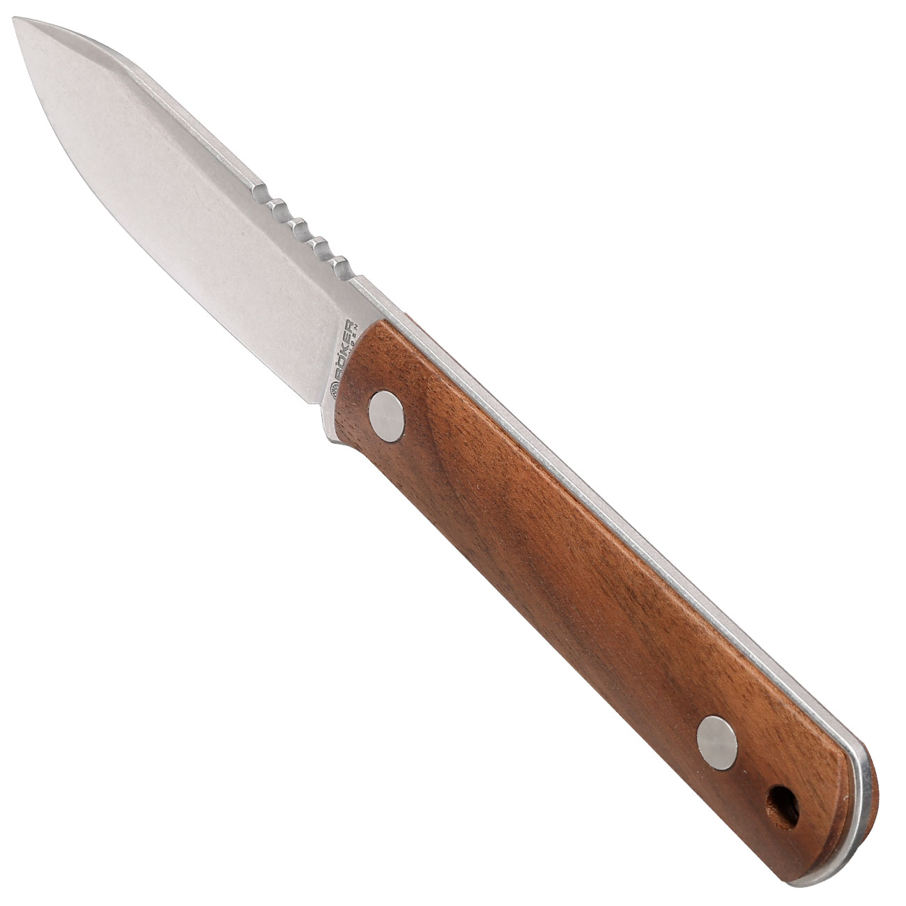 Bker Neck Knife BFF Packlite Walnuss silber/braun inkl. Kydexscheide, Kugelkette & Etui Bild 8