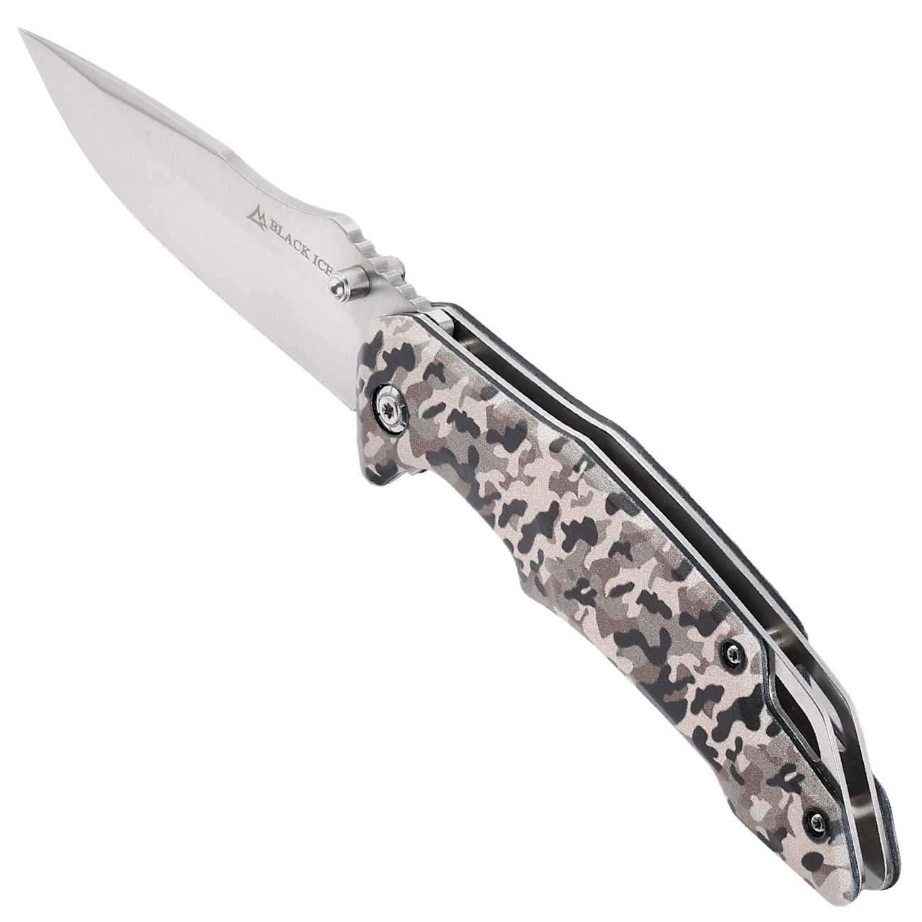 Black Ice Einhandmesser brown camo inkl. Grtelclip Bild 3