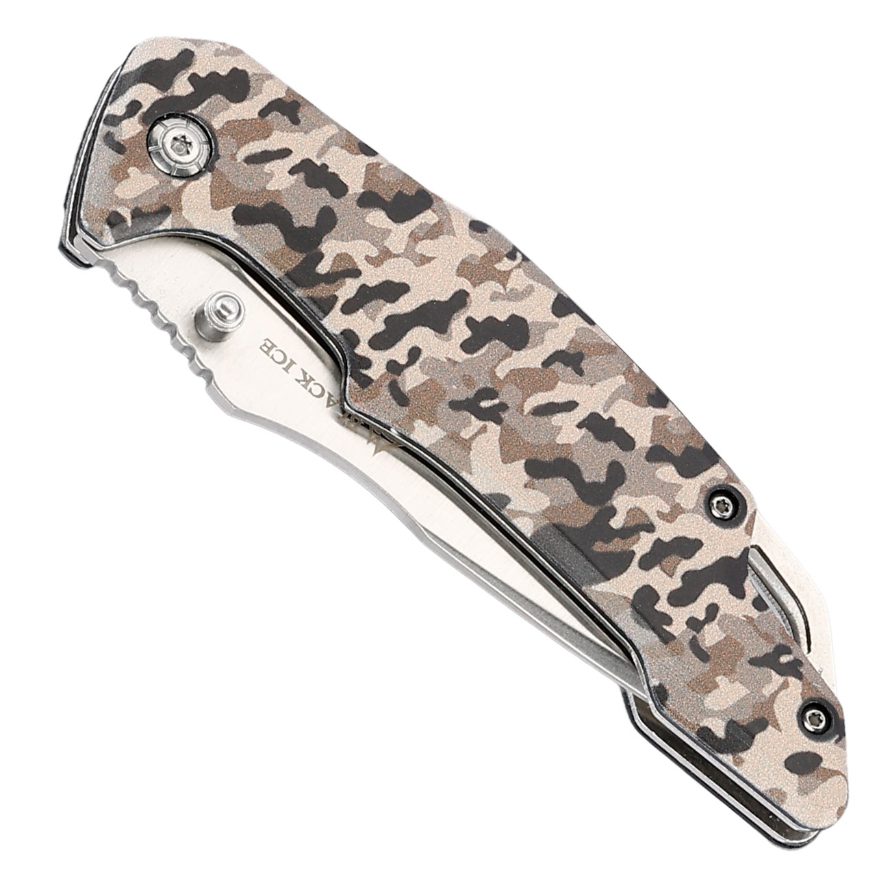 Black Ice Einhandmesser brown camo inkl. Grtelclip Bild 4
