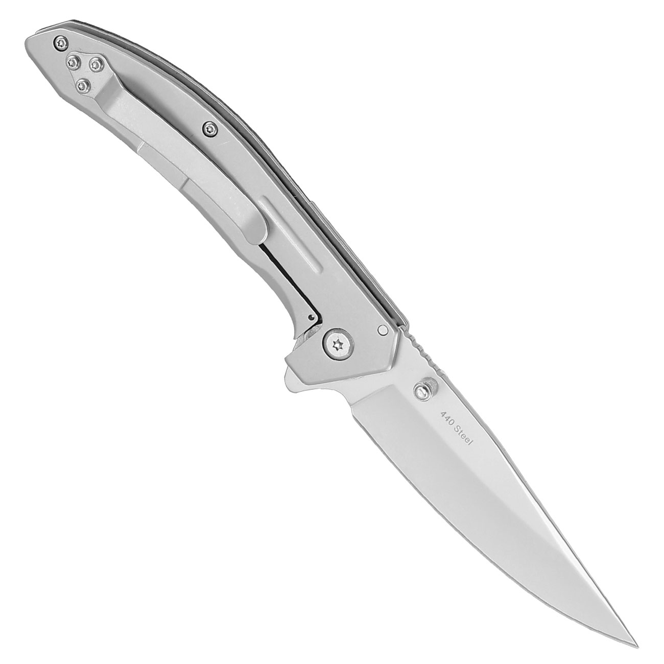 Enforcer Einhandmesser Hercules silber/schwarz inkl. Grtelclip Bild 1