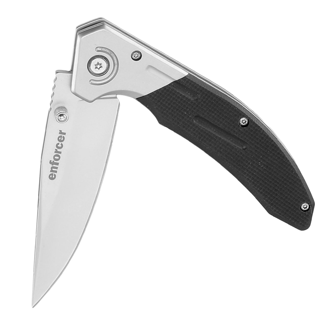 Enforcer Einhandmesser Hercules silber/schwarz inkl. Grtelclip Bild 2
