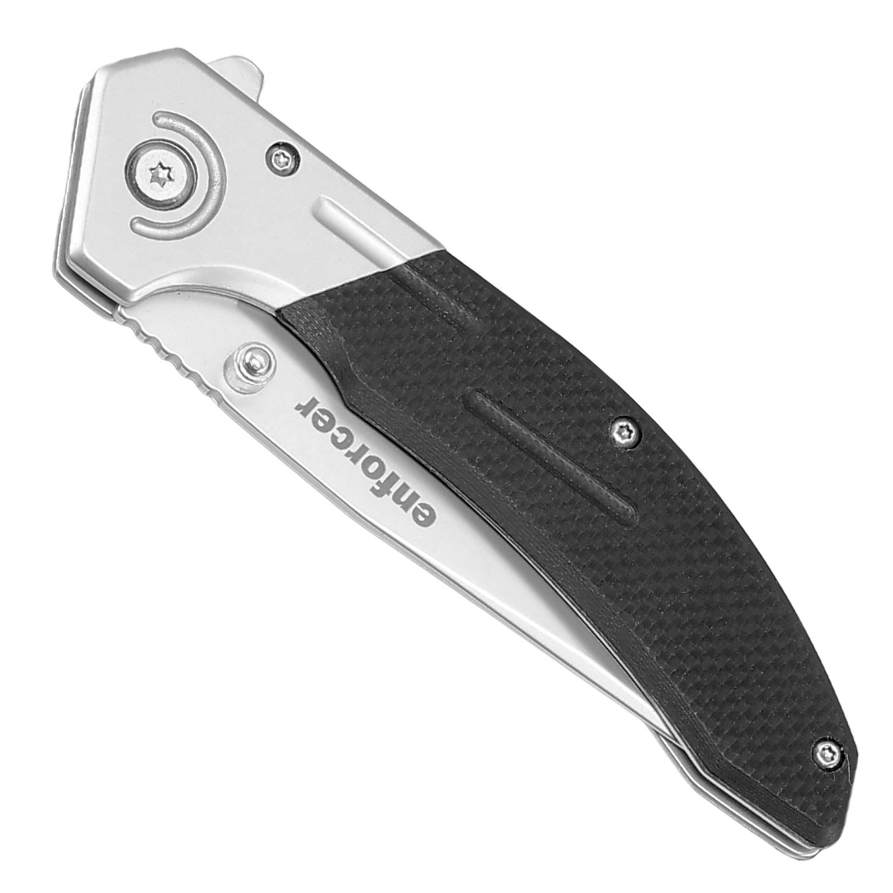Enforcer Einhandmesser Hercules silber/schwarz inkl. Grtelclip Bild 4