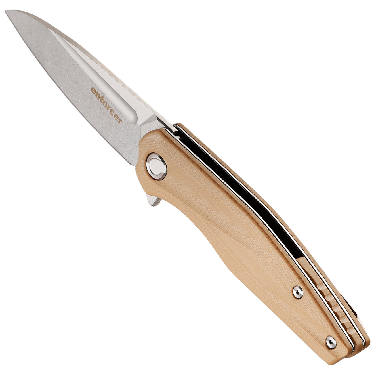 Enforcer Einhandmesser Wave silber/coyote inkl. Grtelclip Bild 6