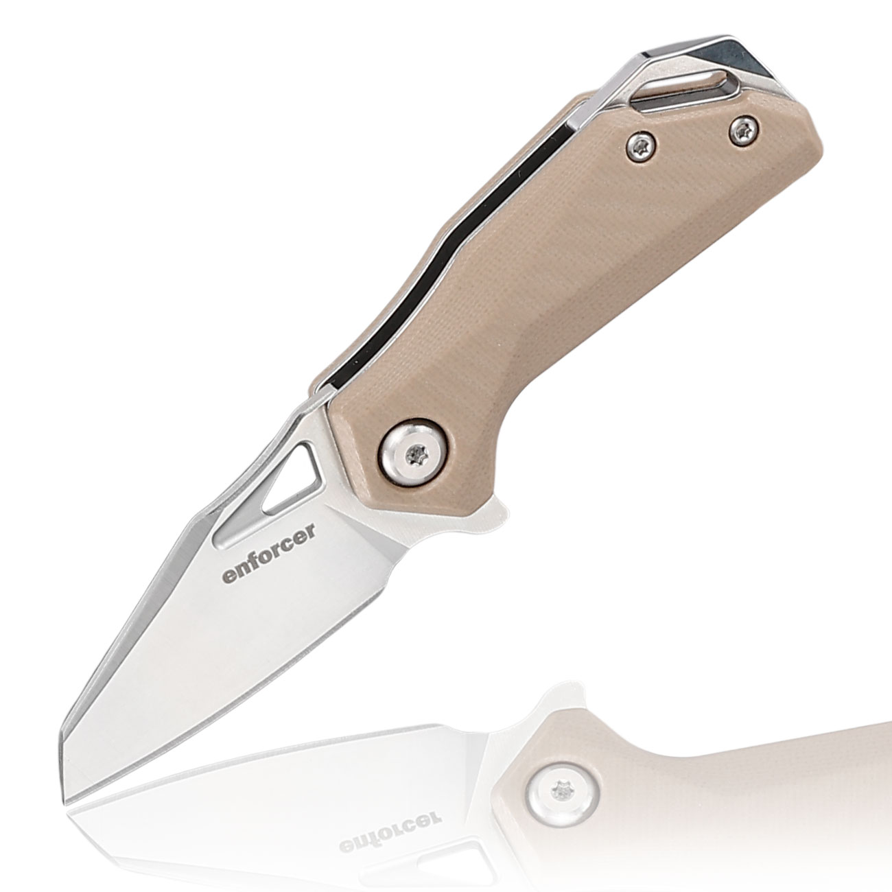 Enforcer Einhandmesser Petit silber/coyote inkl. Grtelclip