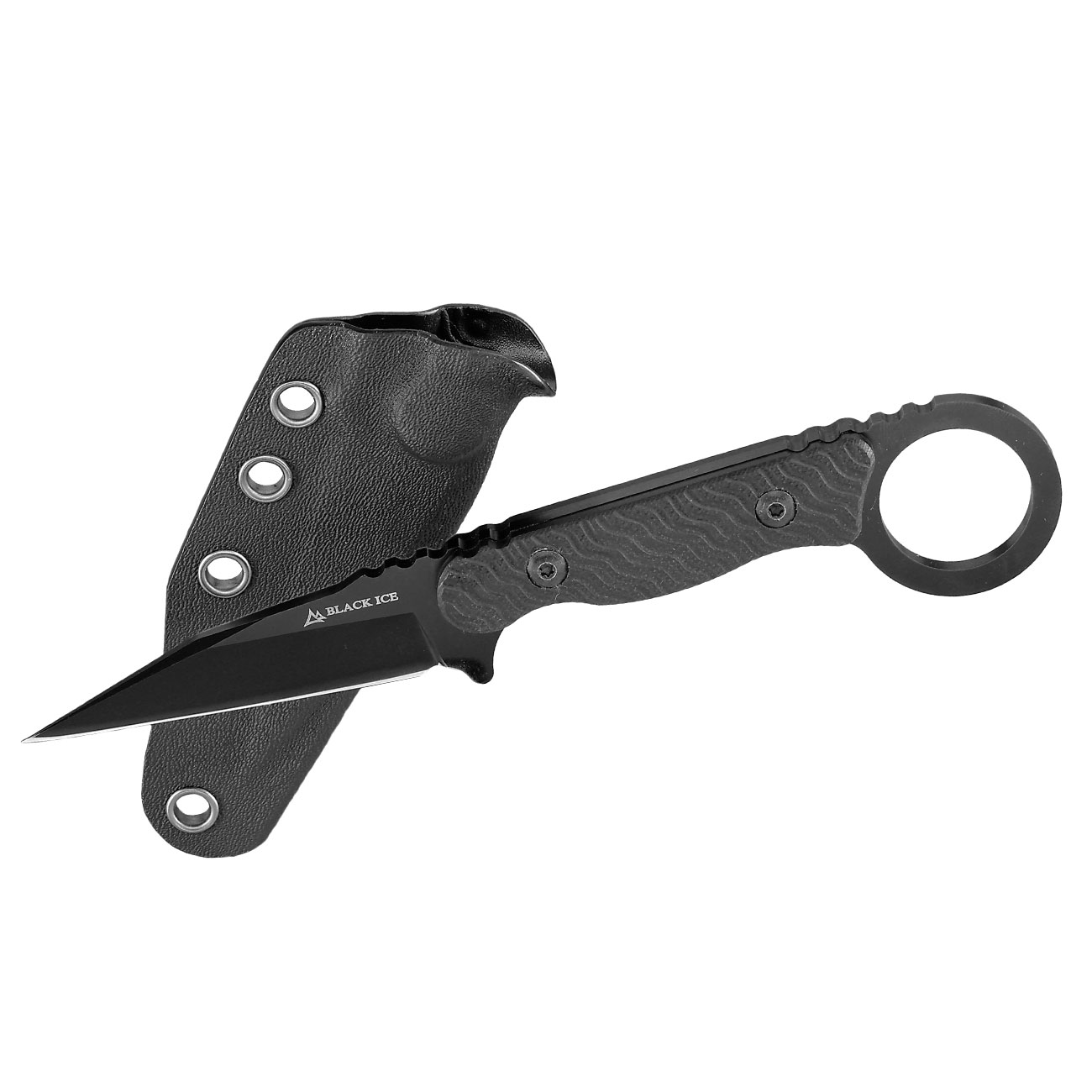 Black Ice Grtelmesser Spin schwarz inkl. Kydexscheide Bild 3