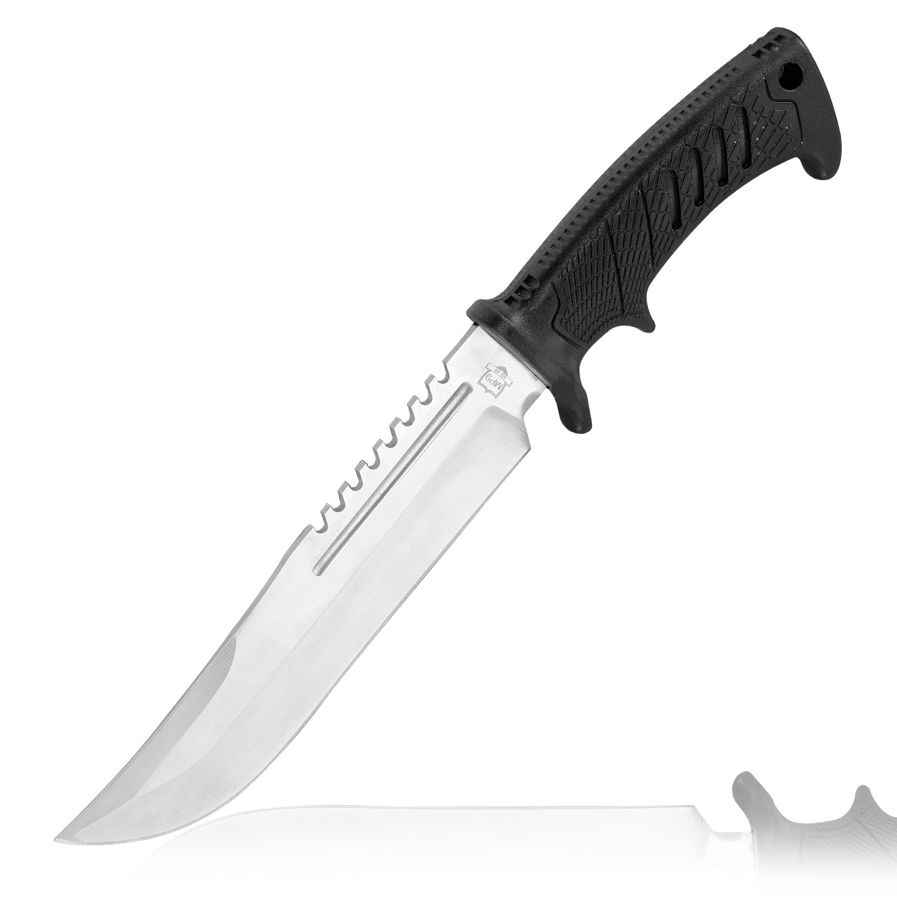 MP9 Outdoormesser silber/schwarz inkl. Nylonscheide