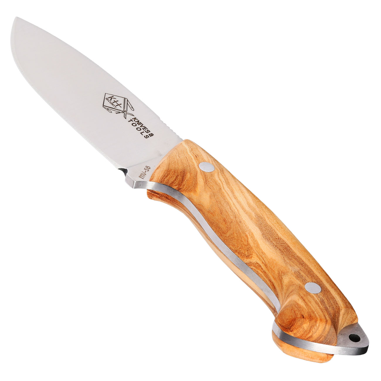 Outdoormesser Hunter Olivenholz inkl. Lederscheide Bild 2