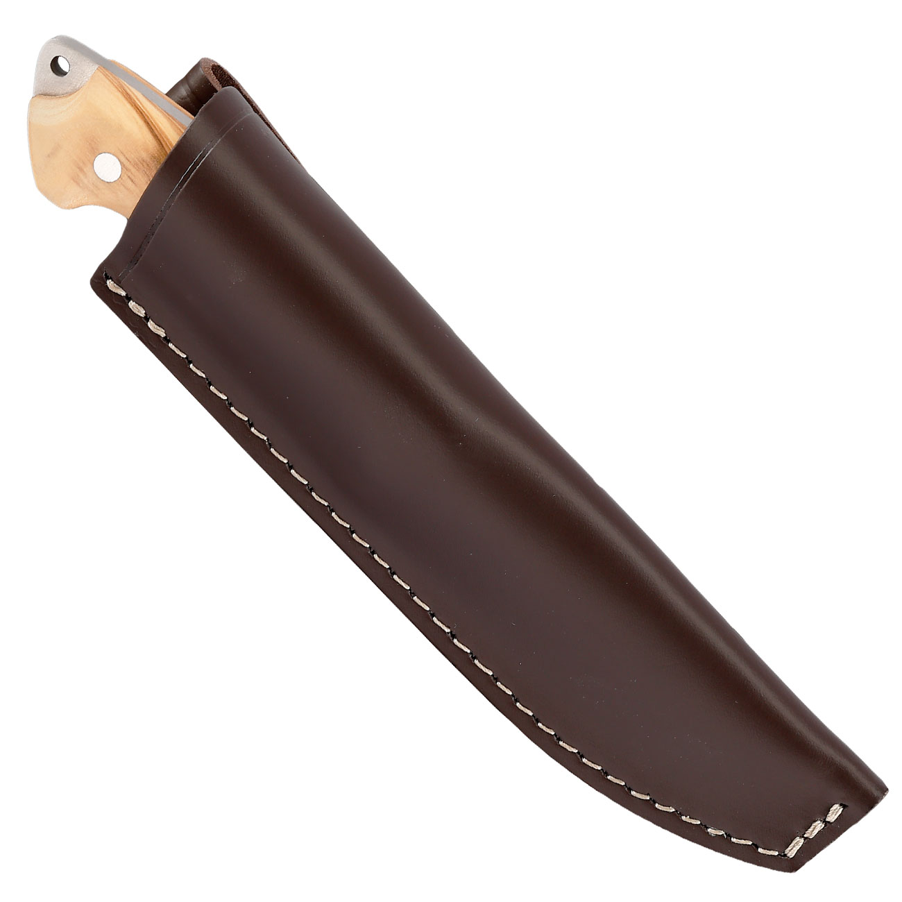 Outdoormesser Hunter Olivenholz inkl. Lederscheide Bild 4