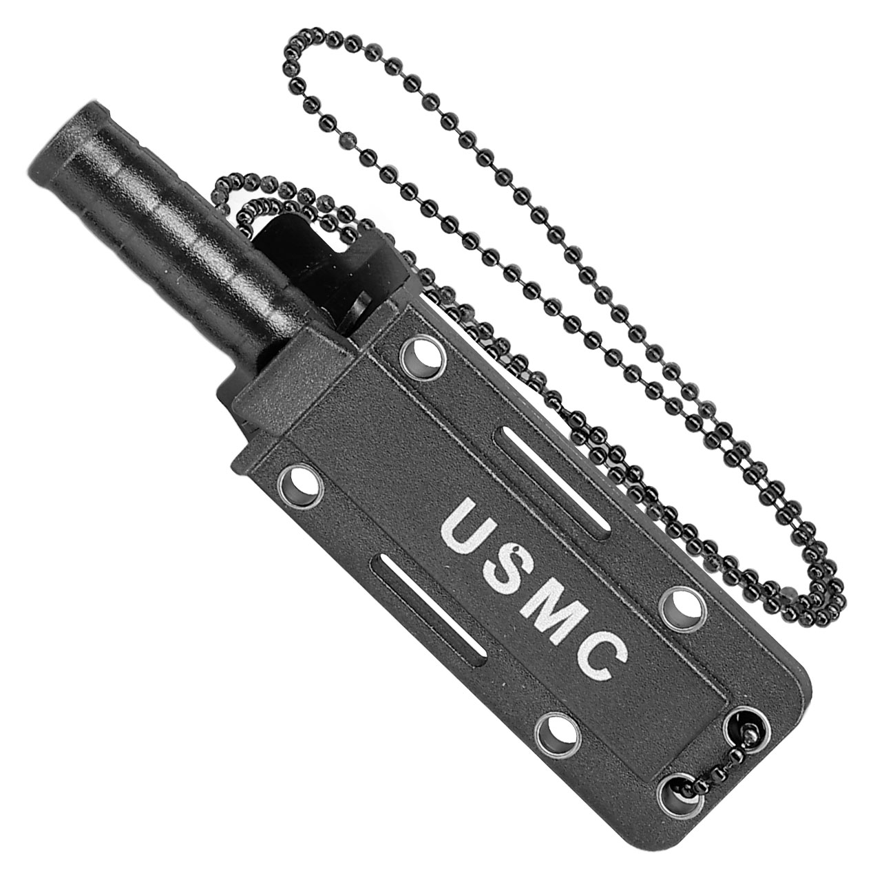 Neck Knife Mini USMC schwarz inkl. Kydexscheide & Kugelkette Bild 4