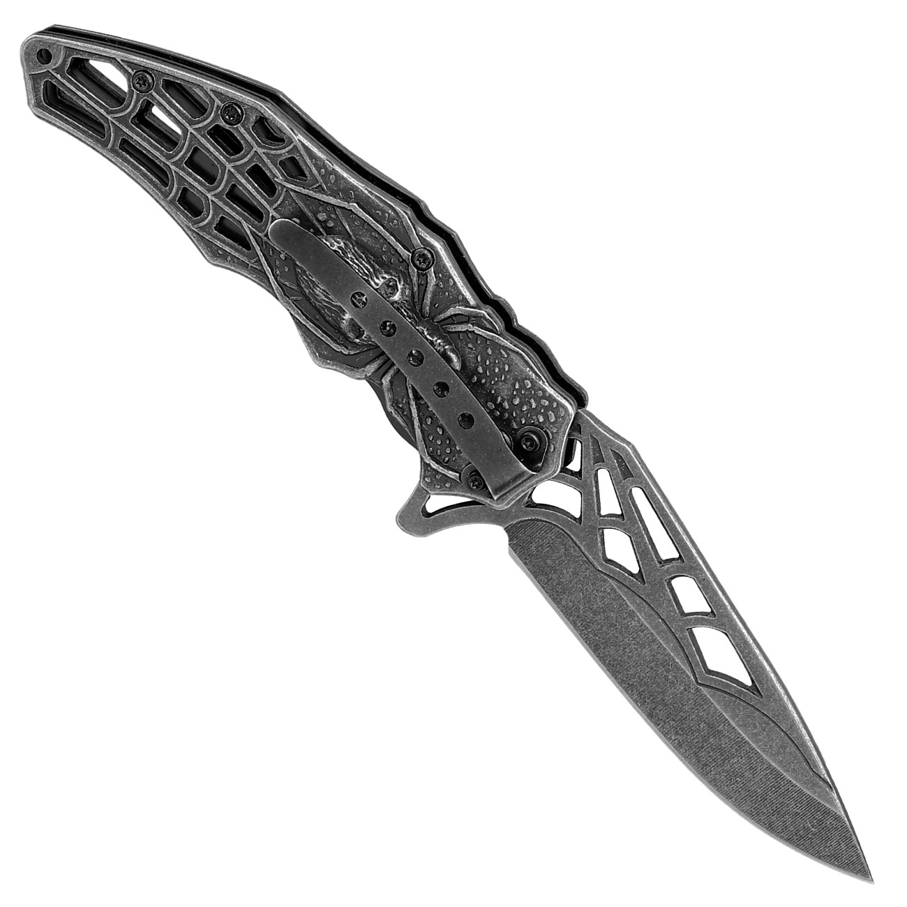 Einhandmesser Spider grau inkl. Grtelclip Bild 1
