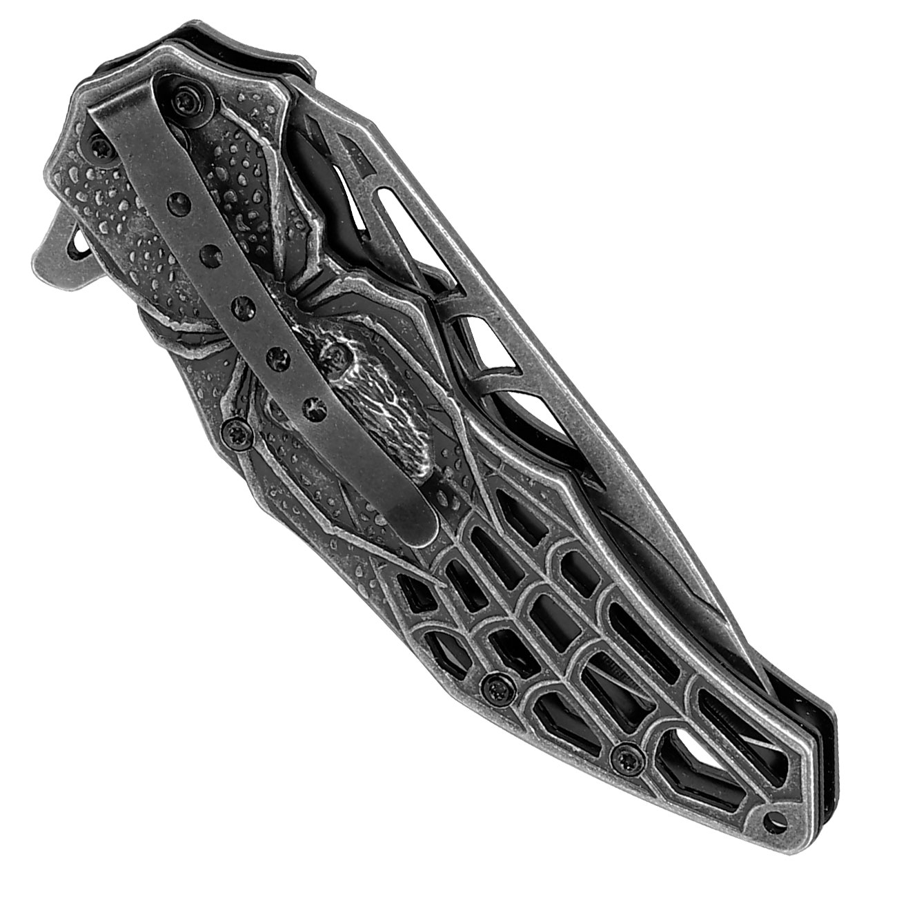 Einhandmesser Spider grau inkl. Grtelclip Bild 5