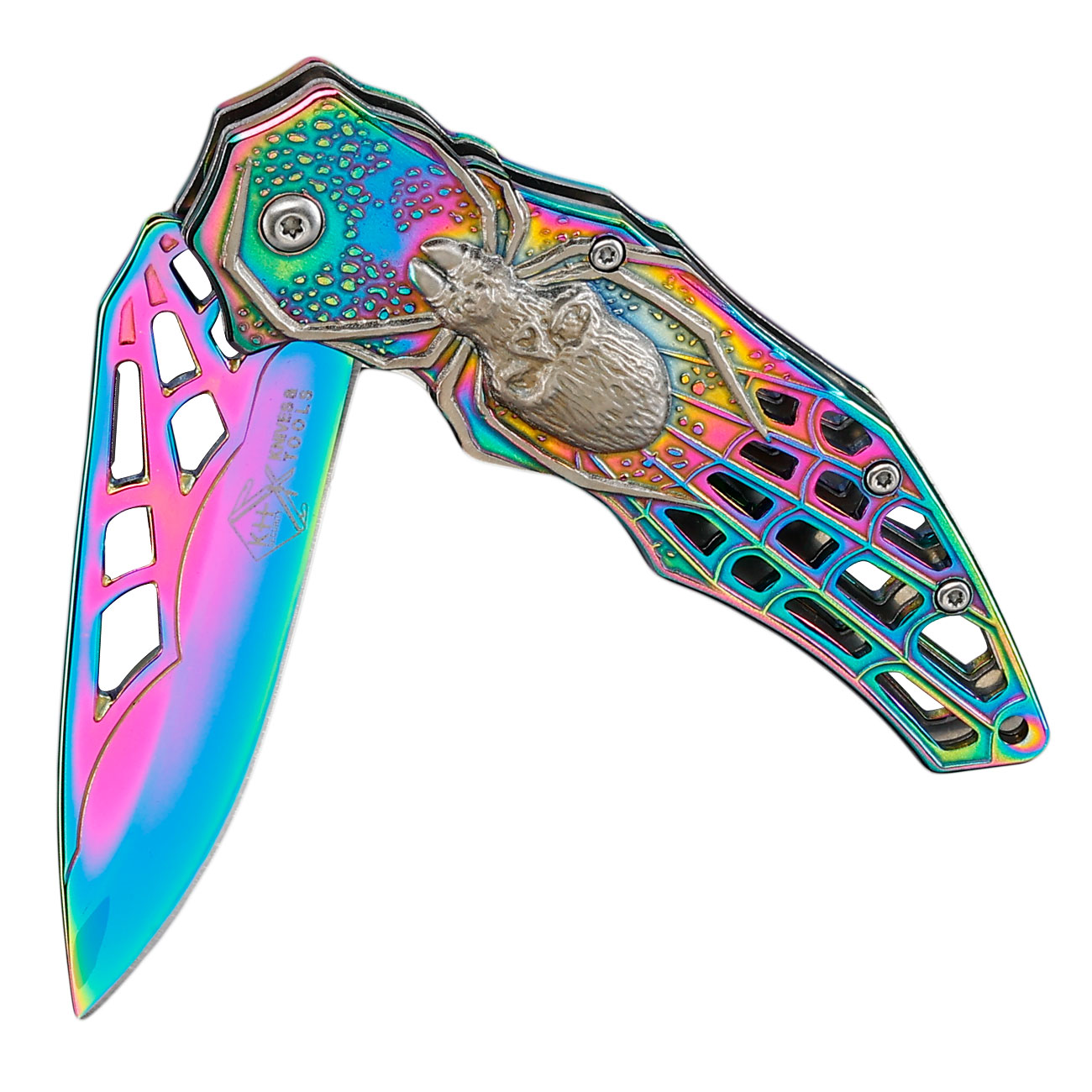 Einhandmesser Spider rainbow inkl. Grtelclip Bild 3
