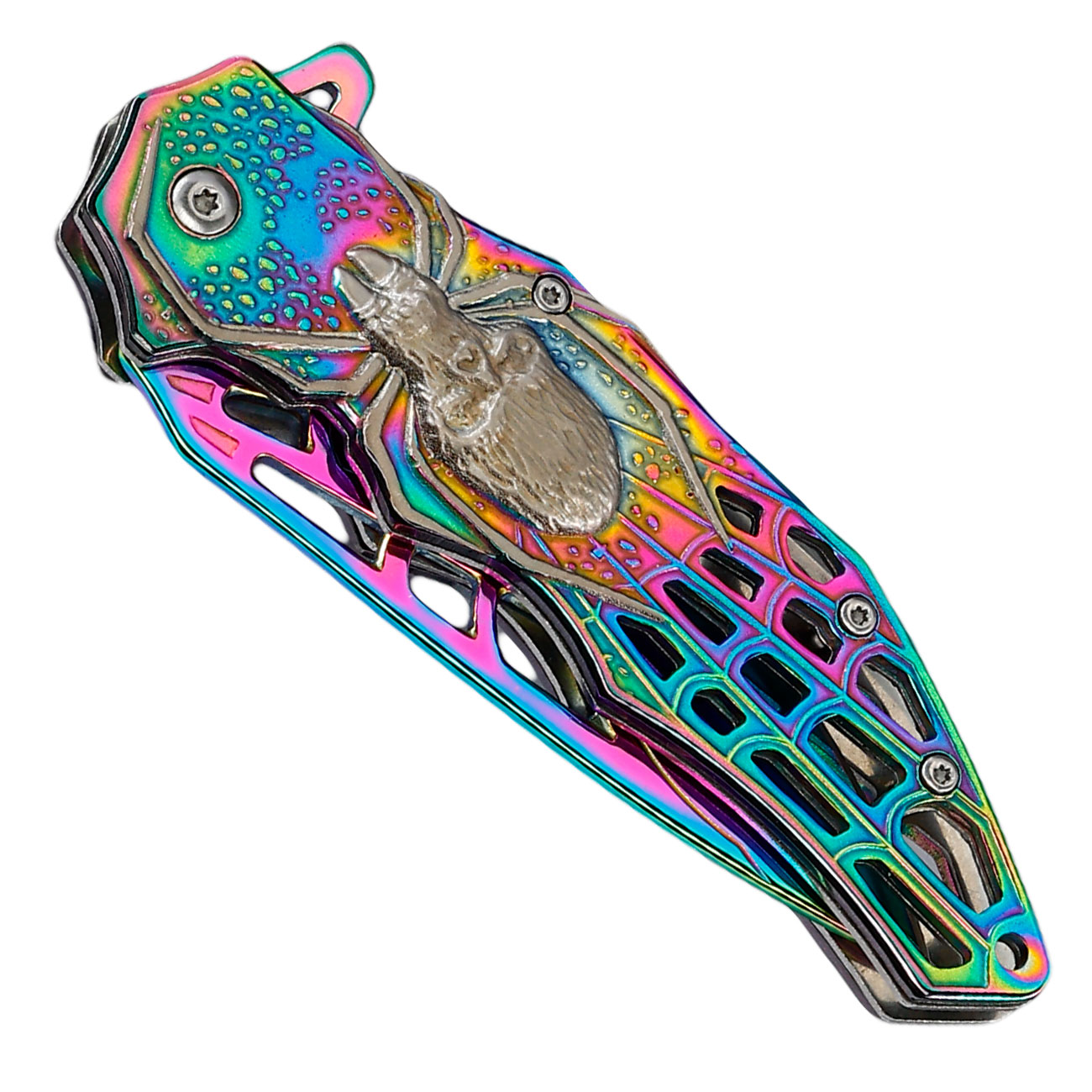 Einhandmesser Spider rainbow inkl. Grtelclip Bild 4