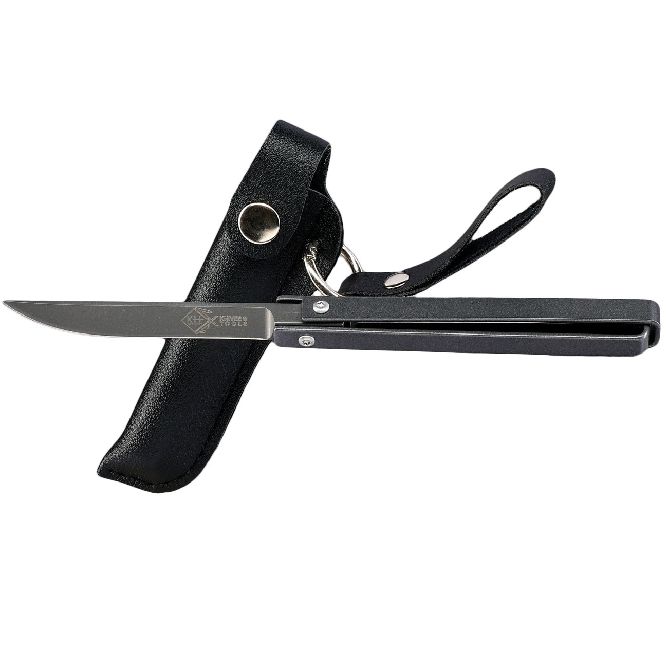 Folding Knife 360 mit Glasbrecher titan inkl. Lederholster Bild 5