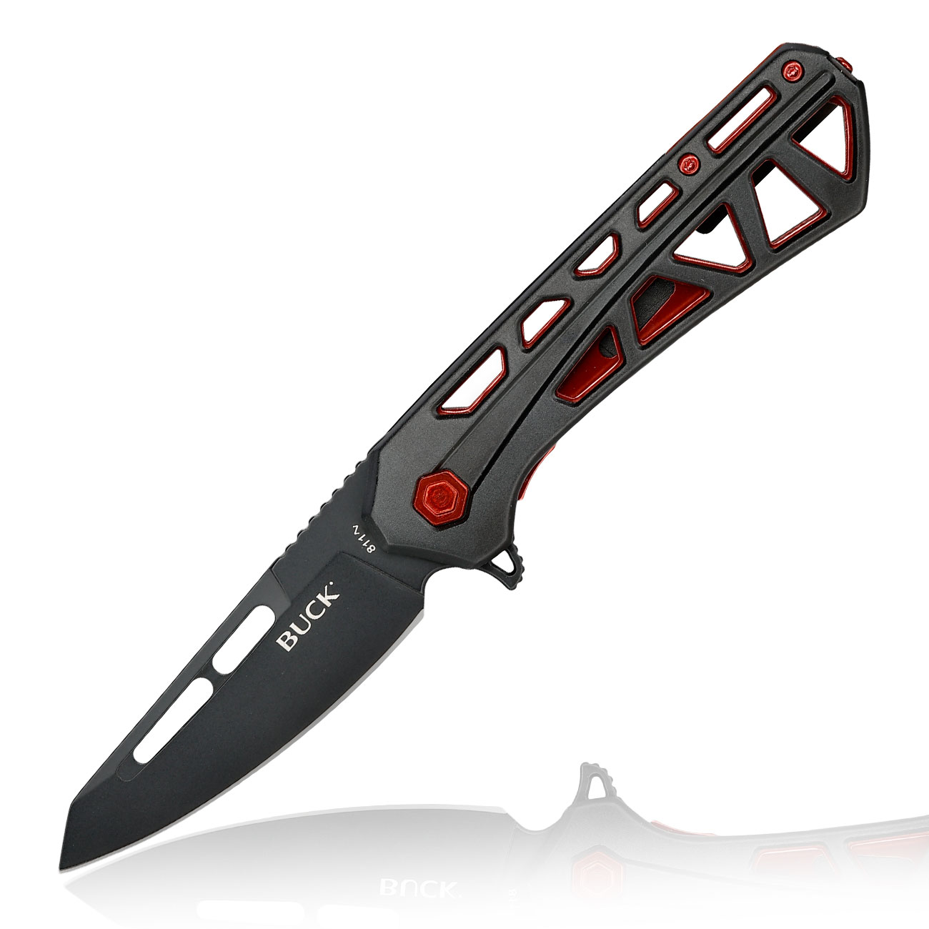 Buck Einhandmesser 811 Trace OPS schwarz/rot inkl. Grtelclip