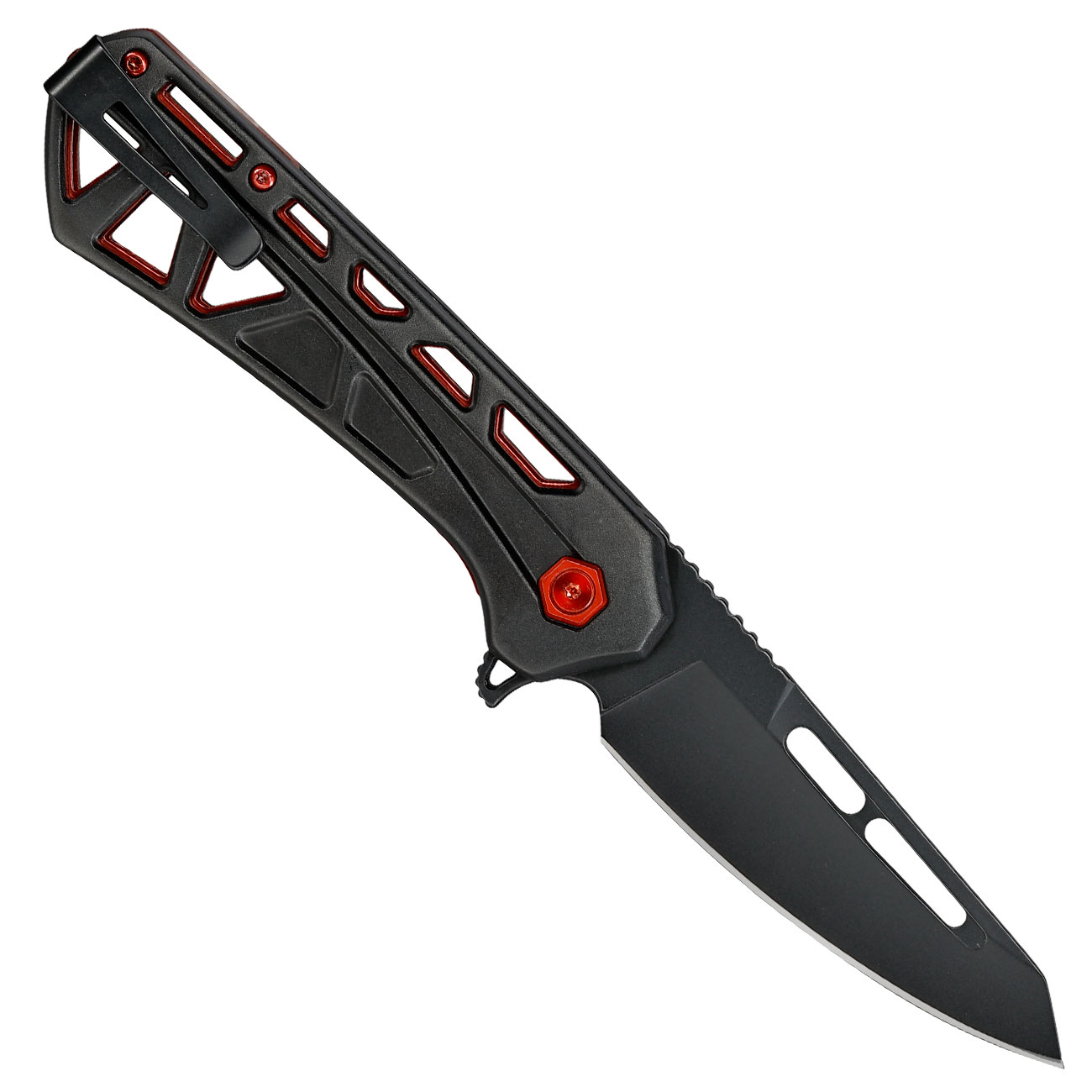Buck Einhandmesser 811 Trace OPS schwarz/rot inkl. Grtelclip Bild 1