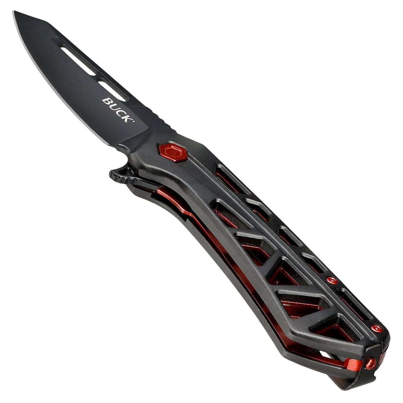 Buck Einhandmesser 811 Trace OPS schwarz/rot inkl. Grtelclip Bild 2