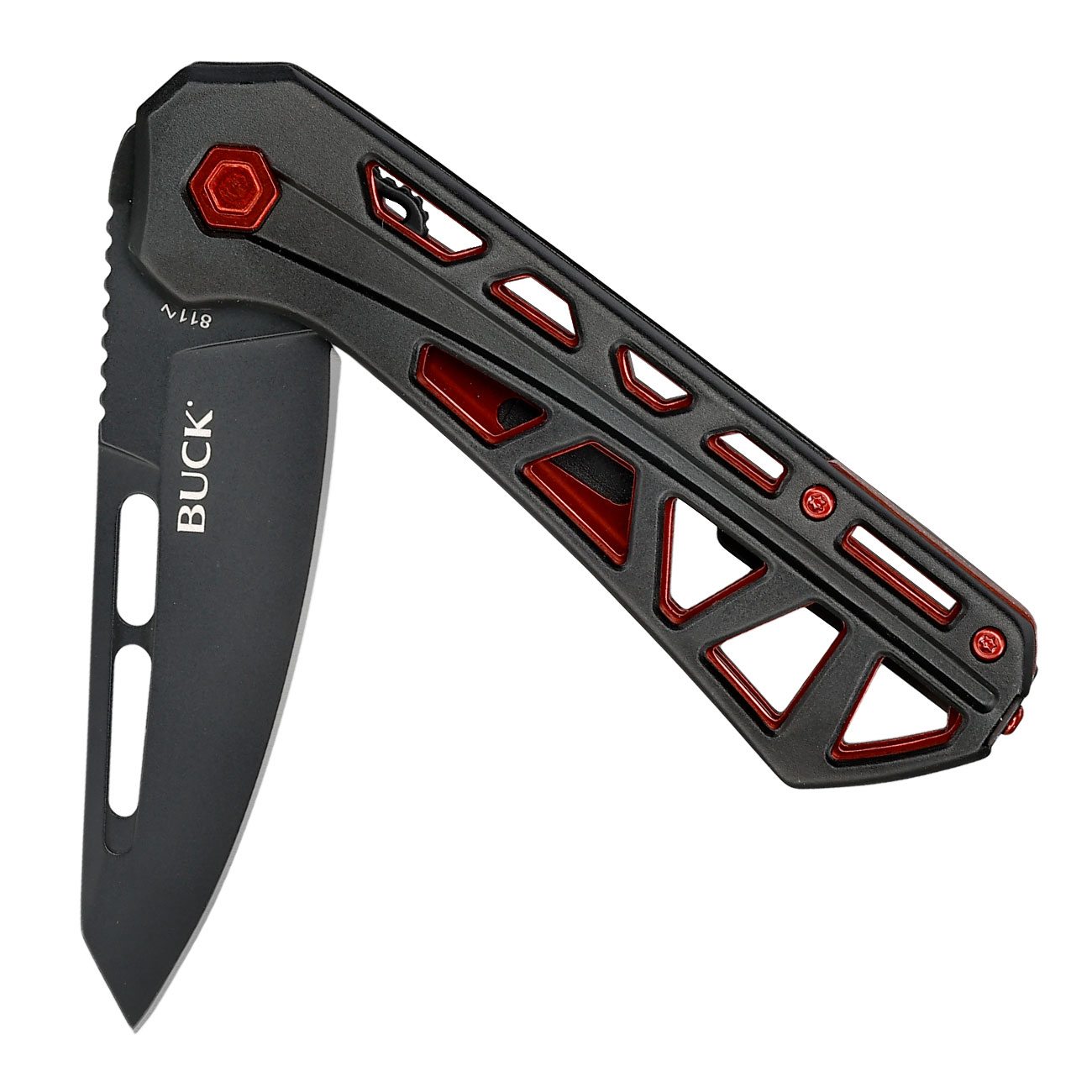 Buck Einhandmesser 811 Trace OPS schwarz/rot inkl. Grtelclip Bild 3