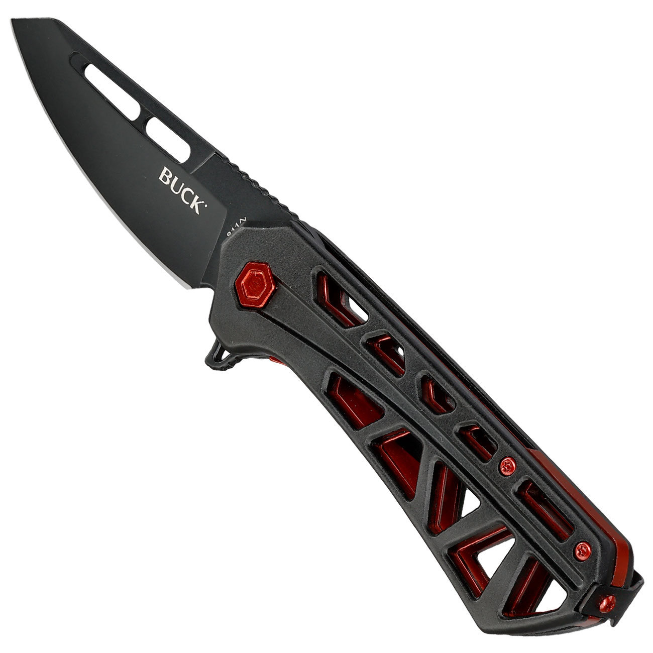 Buck Einhandmesser 811 Trace OPS schwarz/rot inkl. Grtelclip Bild 6