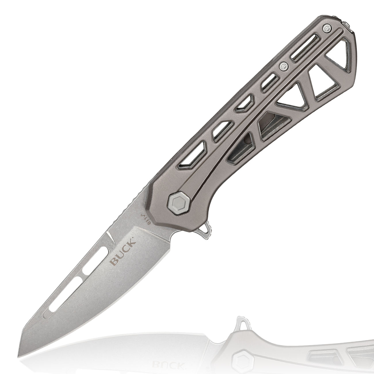 Buck Einhandmesser 811 Trace OPS silber/grau inkl. Grtelclip