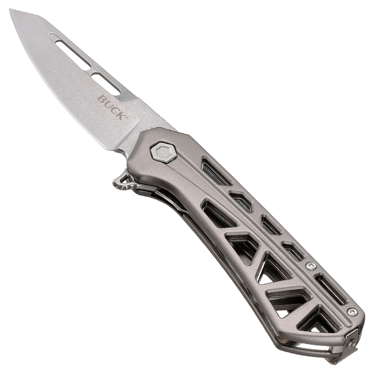 Buck Einhandmesser 811 Trace OPS silber/grau inkl. Grtelclip Bild 2