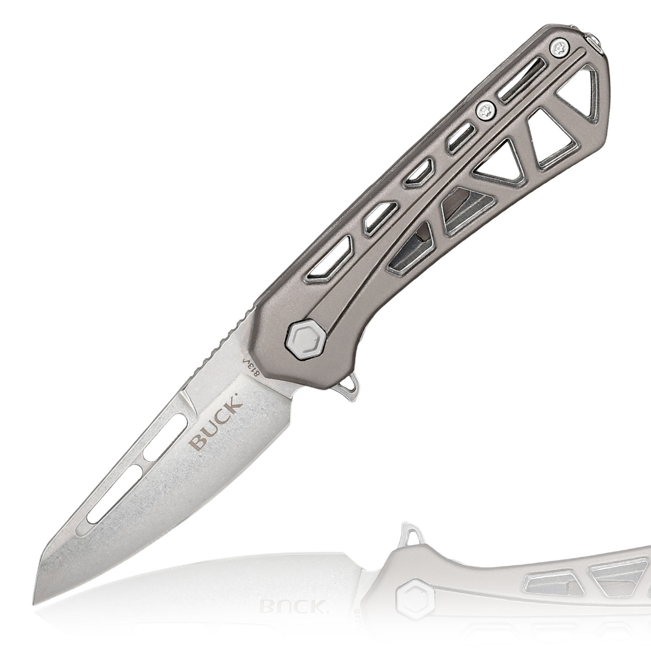 Buck Einhandmesser 813 Mini Trace OPS silber/grau inkl. Grtelclip