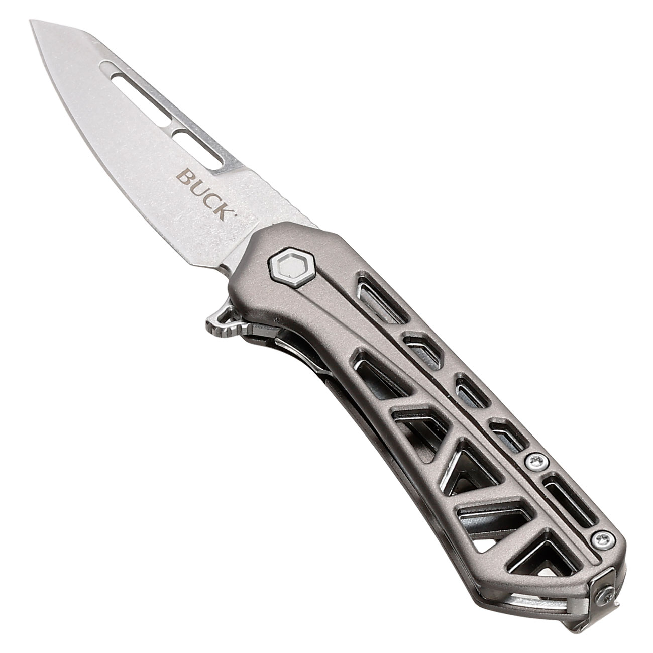 Buck Einhandmesser 813 Mini Trace OPS silber/grau inkl. Grtelclip Bild 2