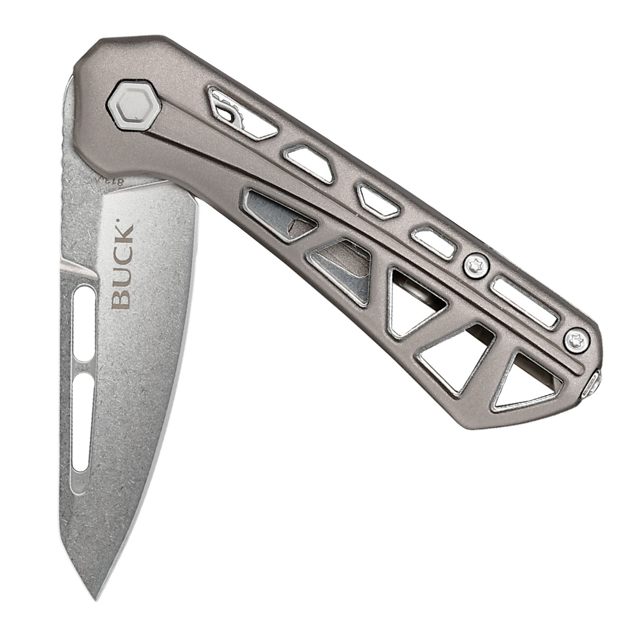 Buck Einhandmesser 813 Mini Trace OPS silber/grau inkl. Grtelclip Bild 3