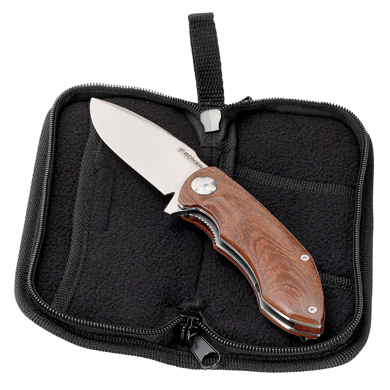 Bker Einhandmesser Arbolito Nahuel Guayacan Bhler N678 Stahl Ebenholz inkl. Grtelclip & Etui Bild 4