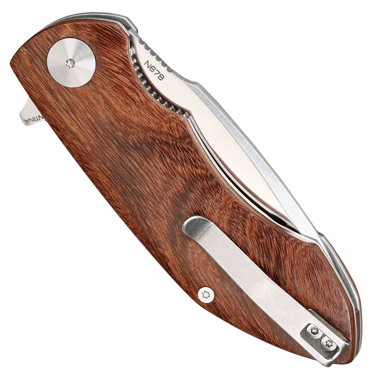 Bker Einhandmesser Arbolito Nahuel Guayacan Bhler N678 Stahl Ebenholz inkl. Grtelclip & Etui Bild 7