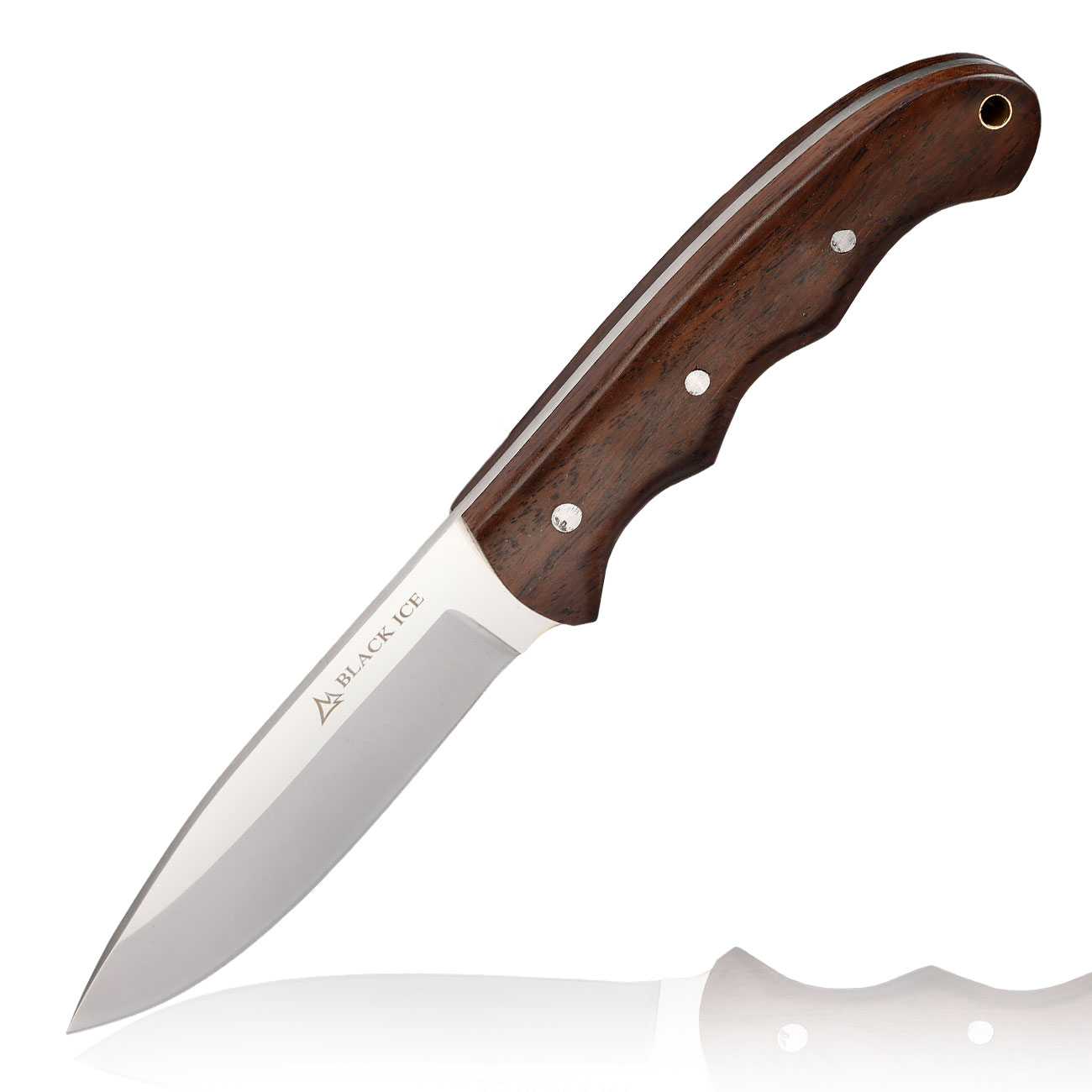 Black Ice Outdoormesser Mountain Carver silber/braun inkl. Lederscheide