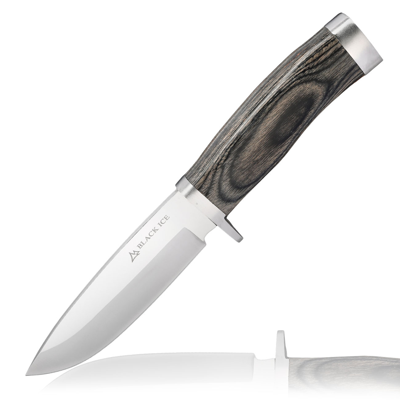 Black Ice Outdoormesser Trail Blade silber/braun inkl. Lederscheide