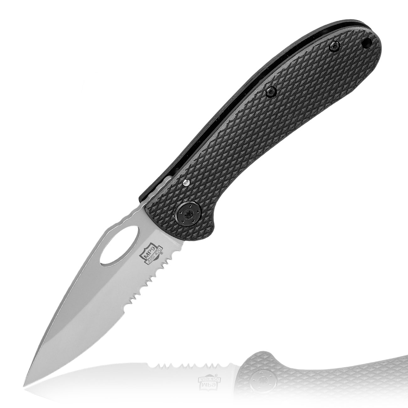 MP9 Einhandmesser Tiger silber/schwarz inkl. Grtelclip