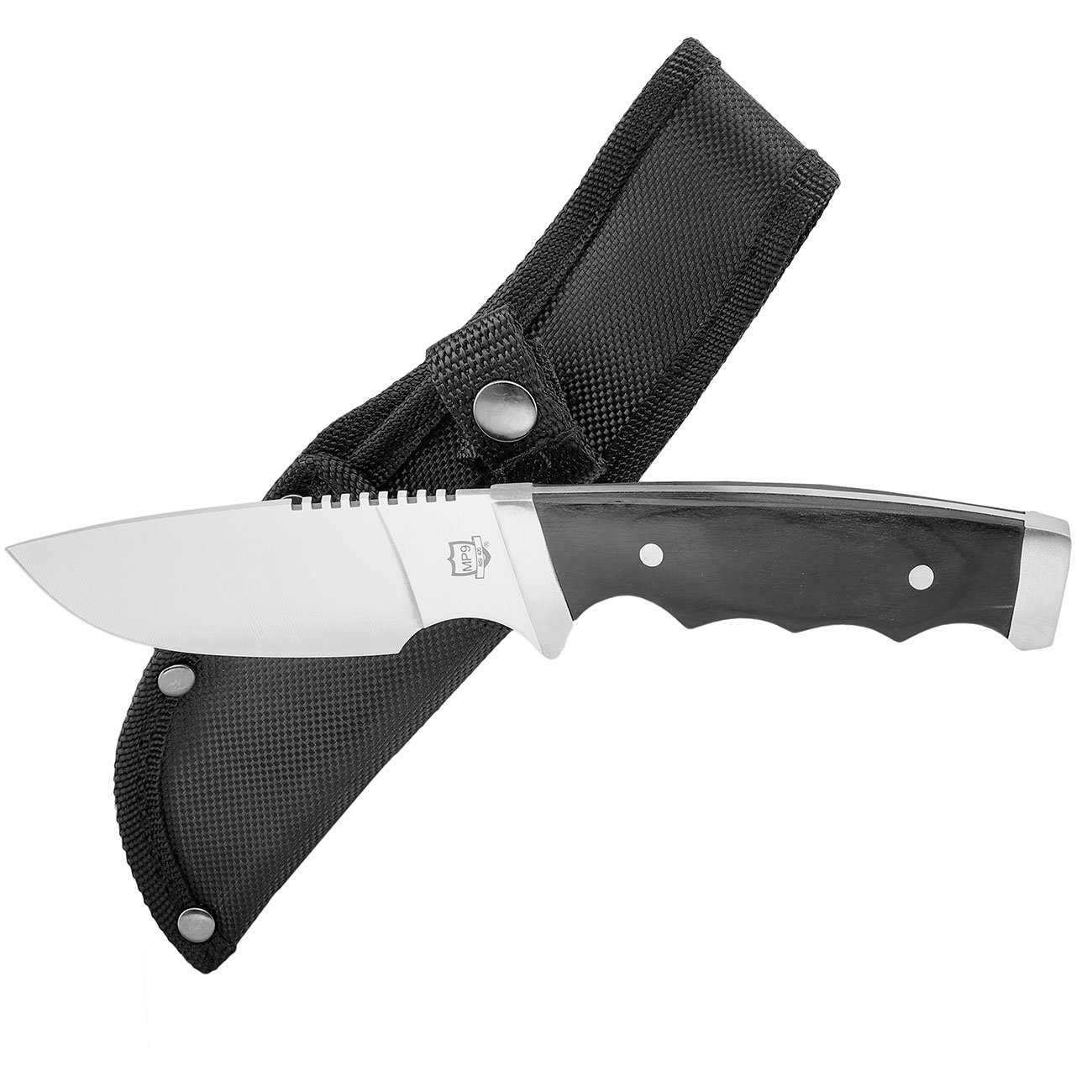 MP9 Outdoormesser silber/schwarz inkl. Nylonscheide Bild 3