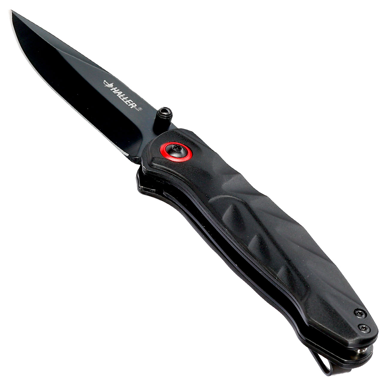 Haller Einhandmesser schwarz inkl. Grtelclip Bild 2