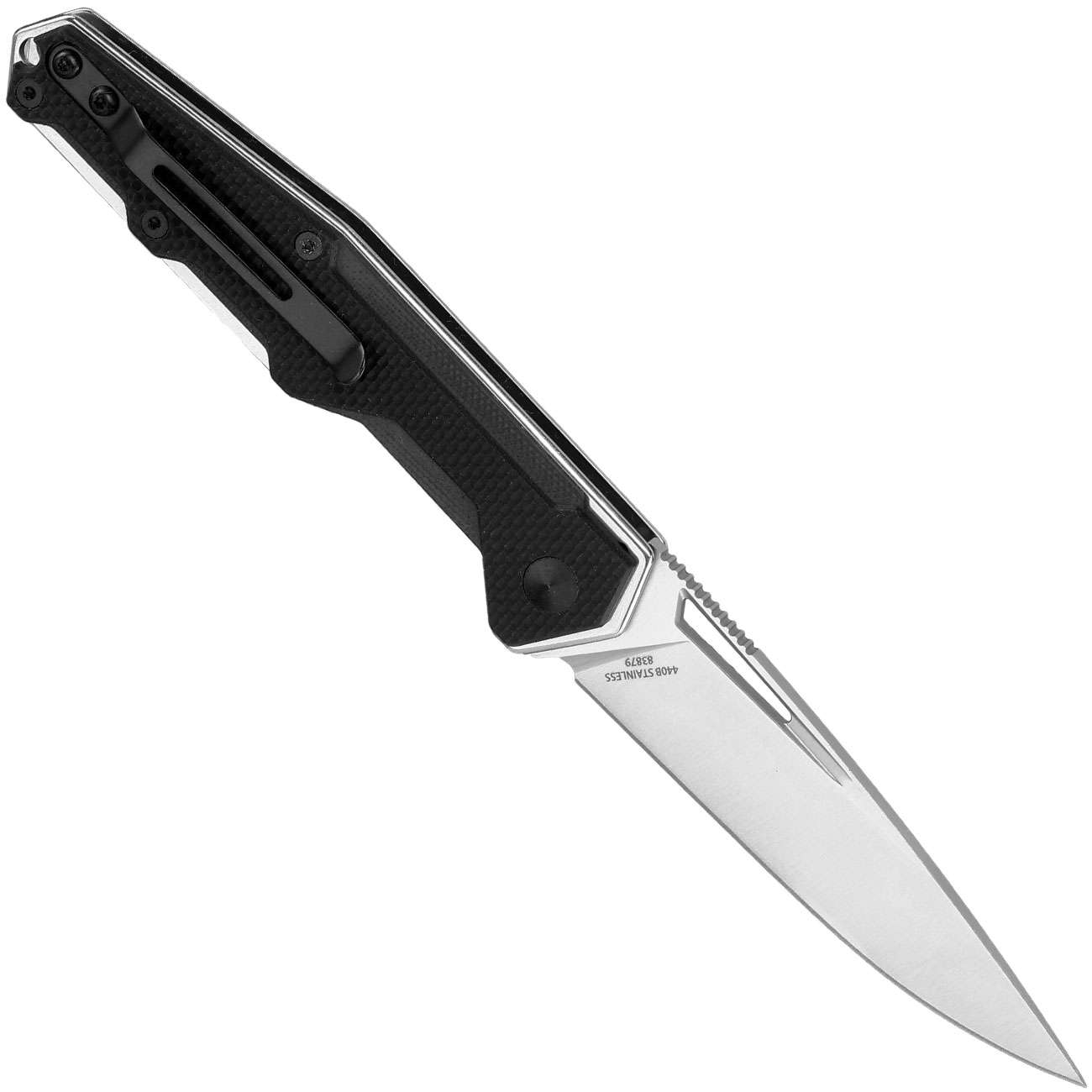 Haller Select Einhandmesser Vindur silber/schwarz inkl. Grtelclip Bild 1