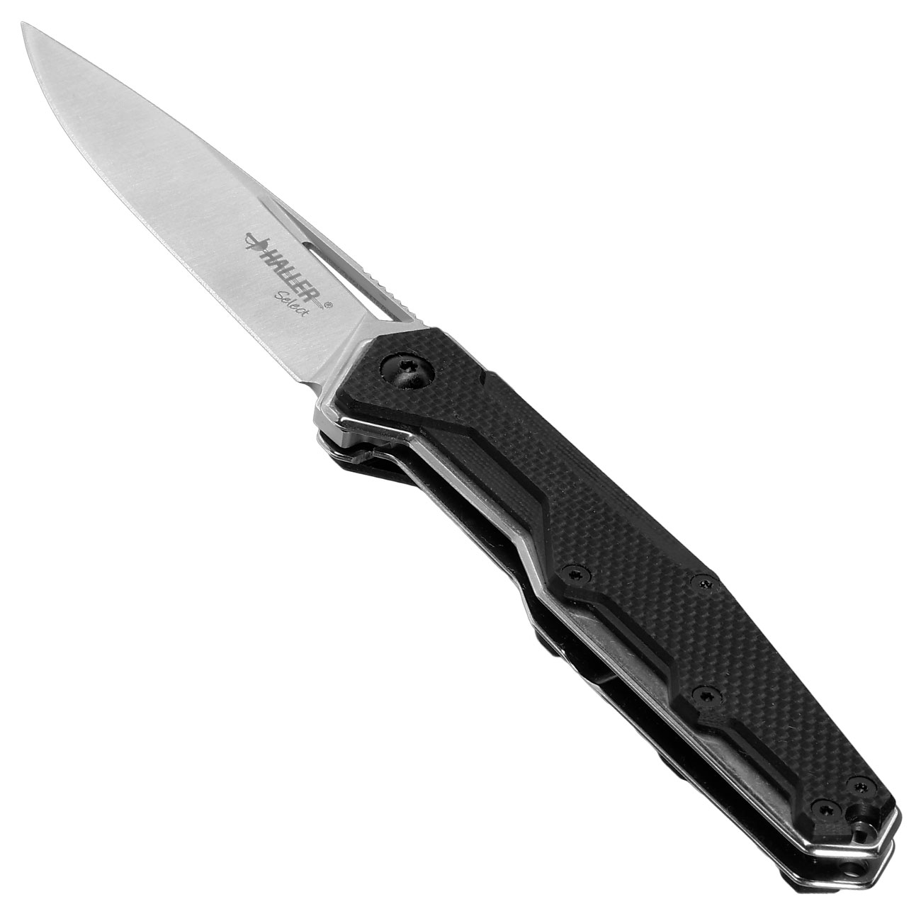 Haller Select Einhandmesser Vindur silber/schwarz inkl. Grtelclip Bild 2