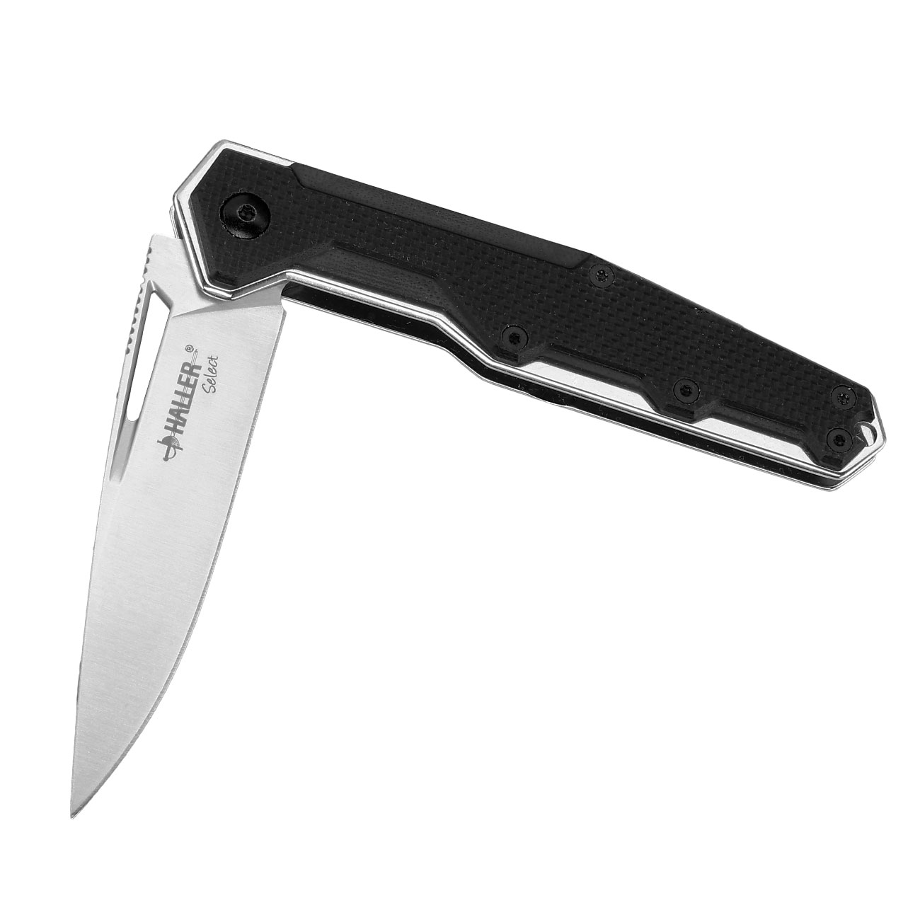 Haller Select Einhandmesser Vindur silber/schwarz inkl. Grtelclip Bild 3