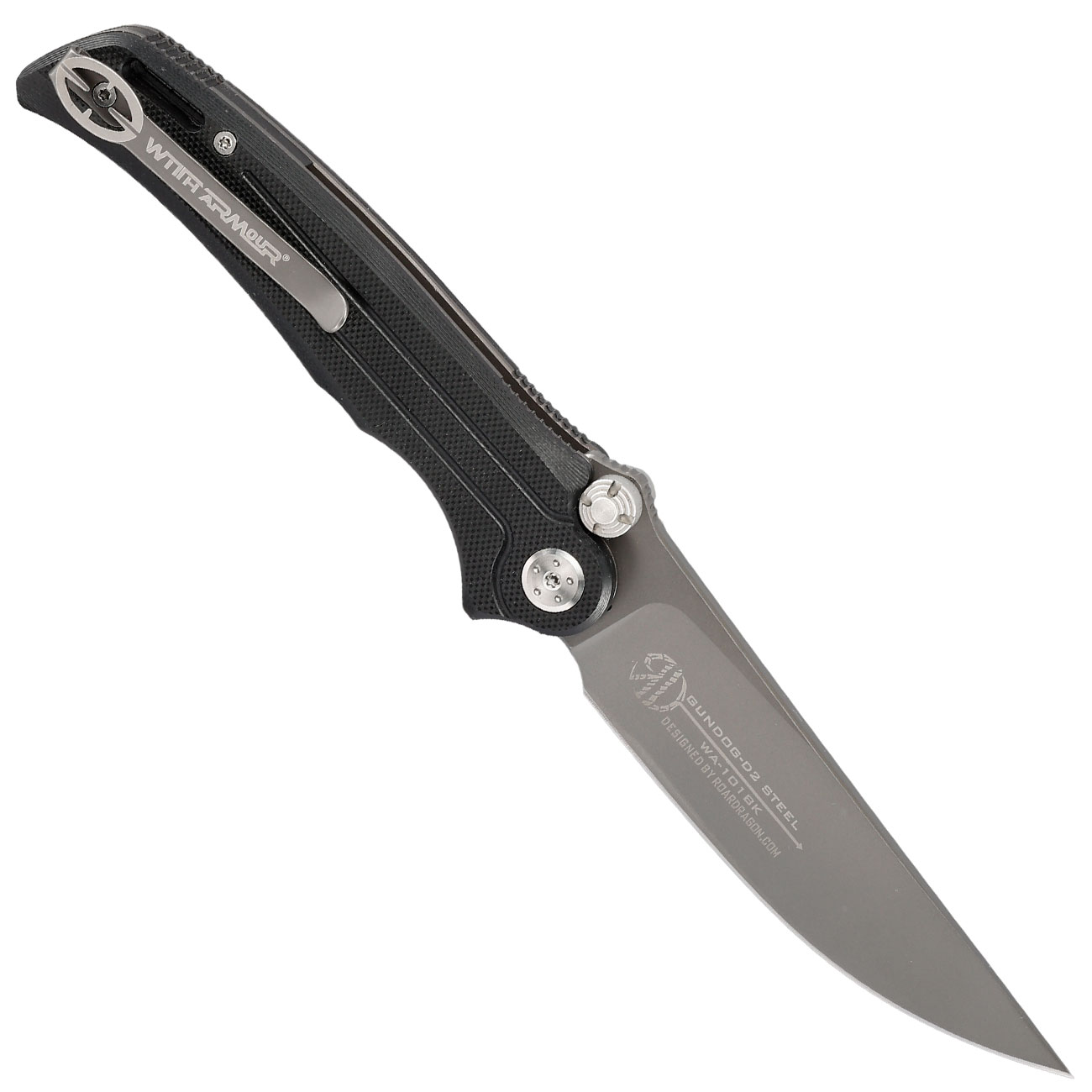 With Armour Einhandmesser Gundog grau/schwarz inkl. Grtelclip Bild 1