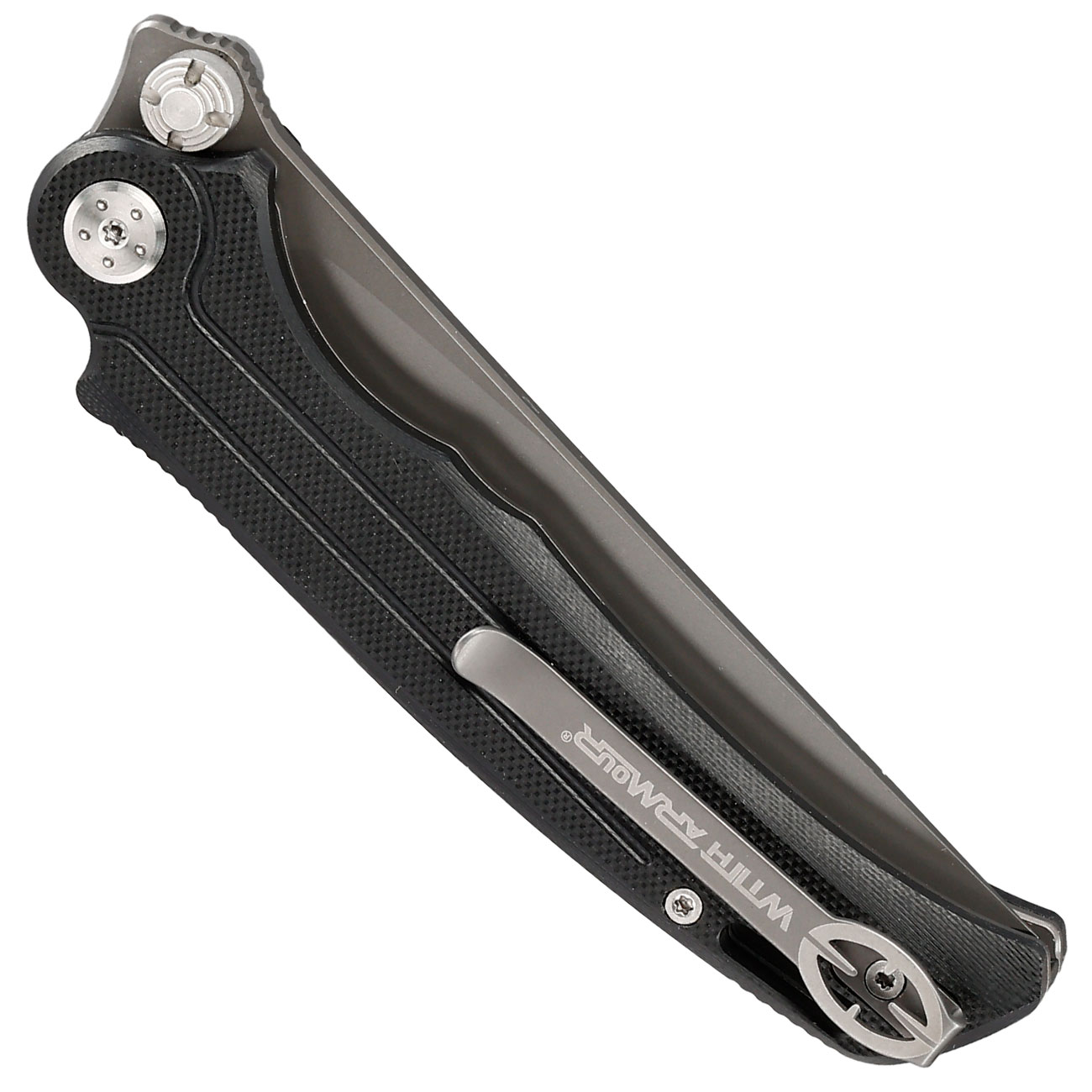 With Armour Einhandmesser Gundog grau/schwarz inkl. Grtelclip Bild 5