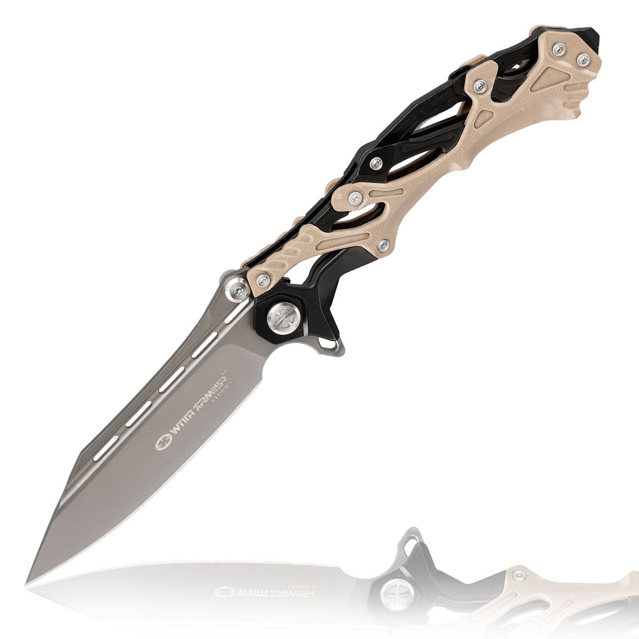 With Armour Einhandmesser Alien tan inkl. Grtelclip