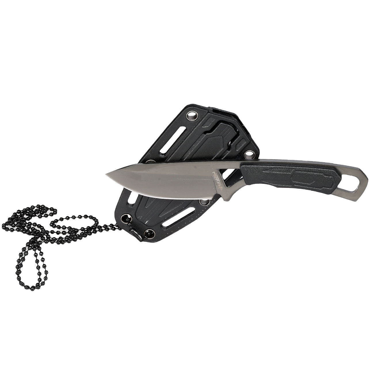 Haller Neck Knife grau/schwarz inkl. Kydexscheide & Kugelkette Bild 3
