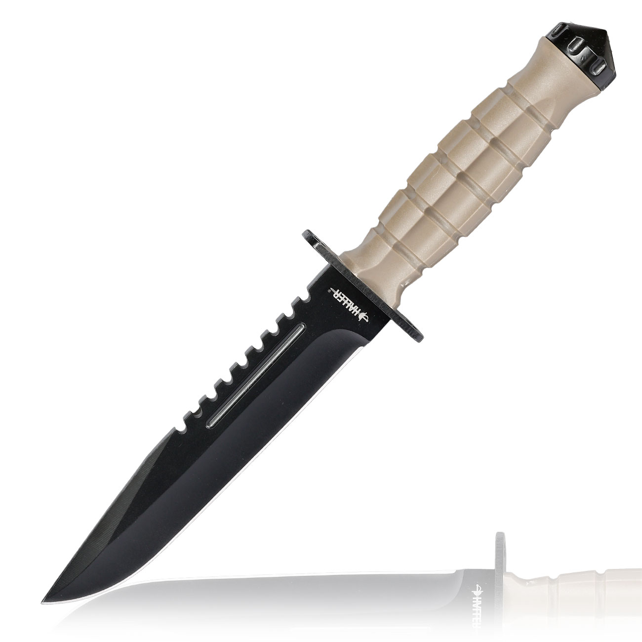 Haller Outdoormesser schwarz/oliv inkl. Kunststoffscheide