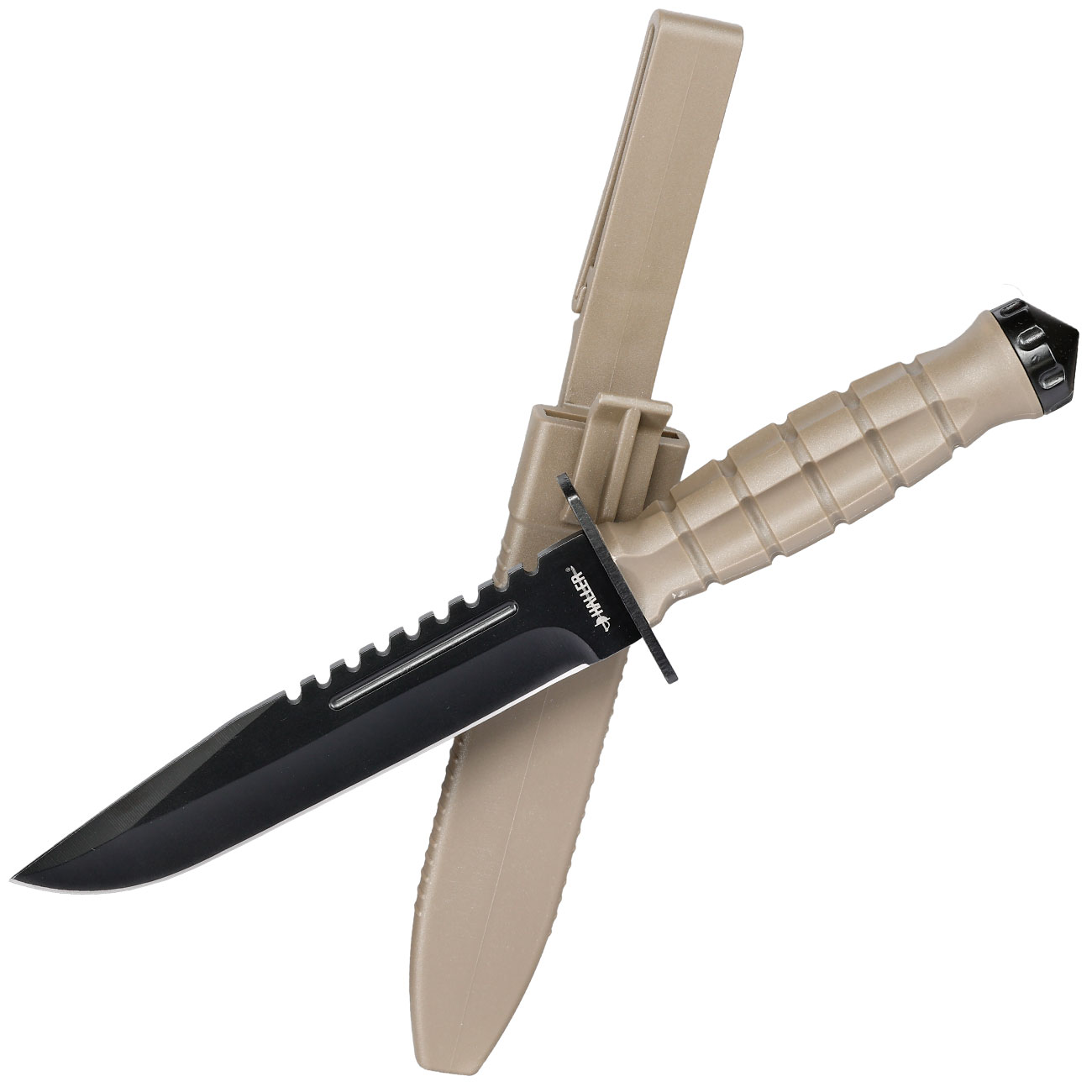 Haller Outdoormesser schwarz/oliv inkl. Kunststoffscheide Bild 3